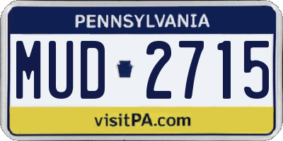 PA license plate MUD2715