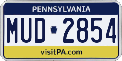 PA license plate MUD2854