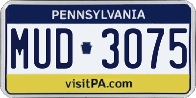 PA license plate MUD3075