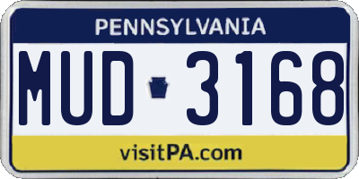 PA license plate MUD3168