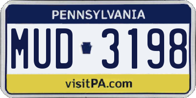 PA license plate MUD3198