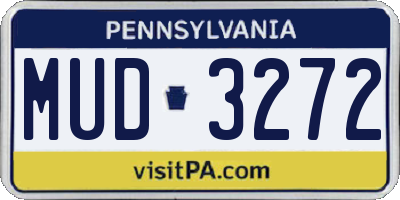 PA license plate MUD3272