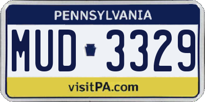 PA license plate MUD3329
