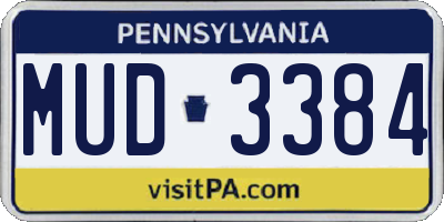 PA license plate MUD3384