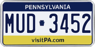 PA license plate MUD3452