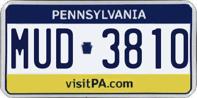 PA license plate MUD3810