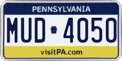 PA license plate MUD4050