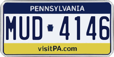 PA license plate MUD4146
