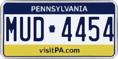 PA license plate MUD4454