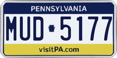 PA license plate MUD5177