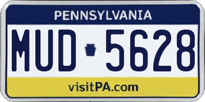 PA license plate MUD5628