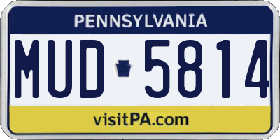 PA license plate MUD5814