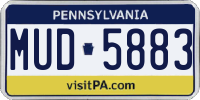 PA license plate MUD5883