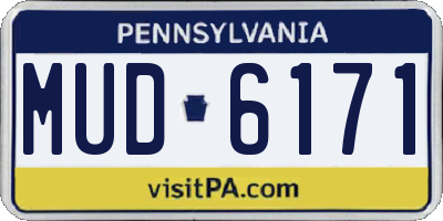 PA license plate MUD6171