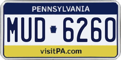 PA license plate MUD6260