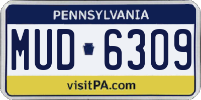 PA license plate MUD6309