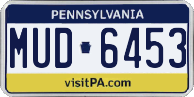 PA license plate MUD6453