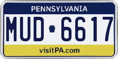 PA license plate MUD6617
