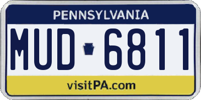 PA license plate MUD6811