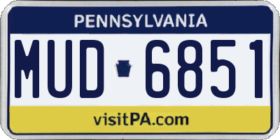PA license plate MUD6851