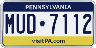 PA license plate MUD7112
