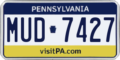 PA license plate MUD7427