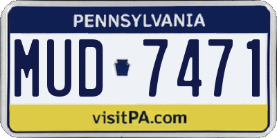 PA license plate MUD7471