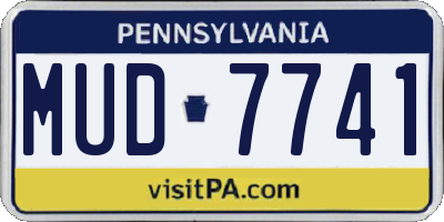 PA license plate MUD7741