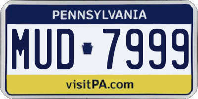 PA license plate MUD7999