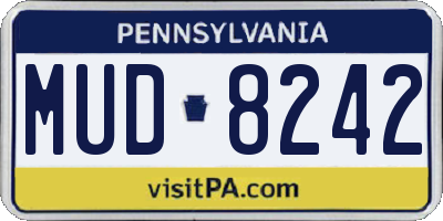 PA license plate MUD8242
