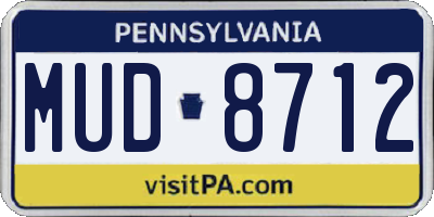 PA license plate MUD8712