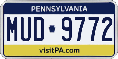PA license plate MUD9772