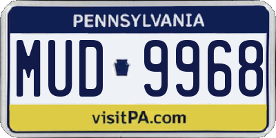 PA license plate MUD9968