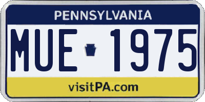 PA license plate MUE1975