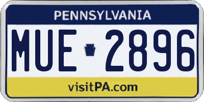 PA license plate MUE2896