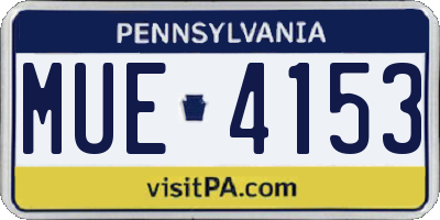 PA license plate MUE4153