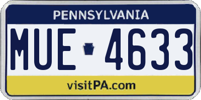 PA license plate MUE4633