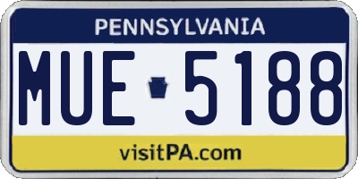 PA license plate MUE5188