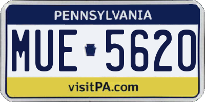 PA license plate MUE5620
