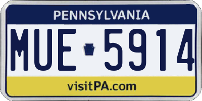 PA license plate MUE5914