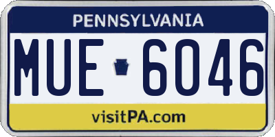 PA license plate MUE6046