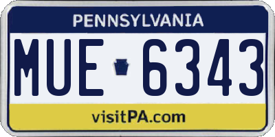 PA license plate MUE6343