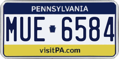 PA license plate MUE6584
