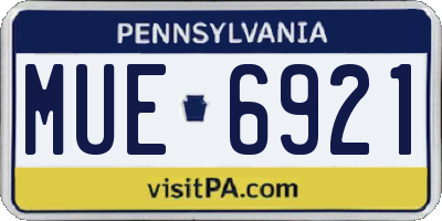 PA license plate MUE6921