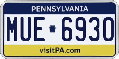 PA license plate MUE6930