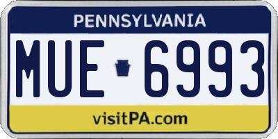 PA license plate MUE6993