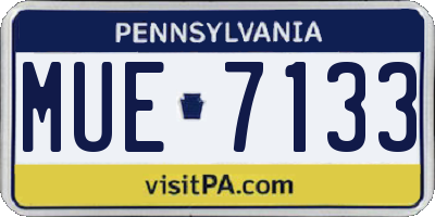 PA license plate MUE7133