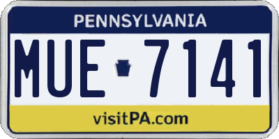 PA license plate MUE7141