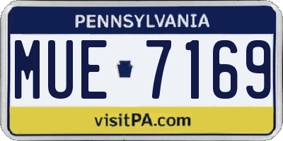 PA license plate MUE7169