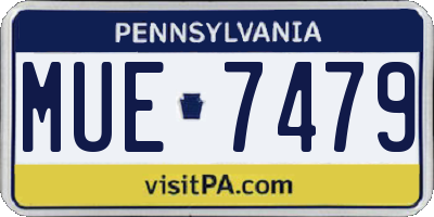PA license plate MUE7479